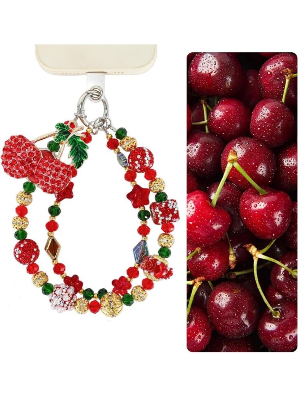 Luxurious Jeweled Phone Charms Wrist Strap | Stylish Accessory for Phones